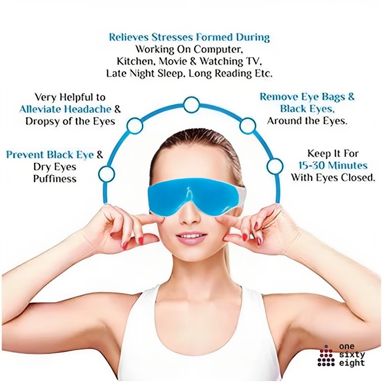 Healthtrek Cooling Gel Eye Mask For Dark Circles, Puffiness & Relaxation (Pack Of 1, Regular Size)